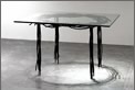 Glass and steel furniture